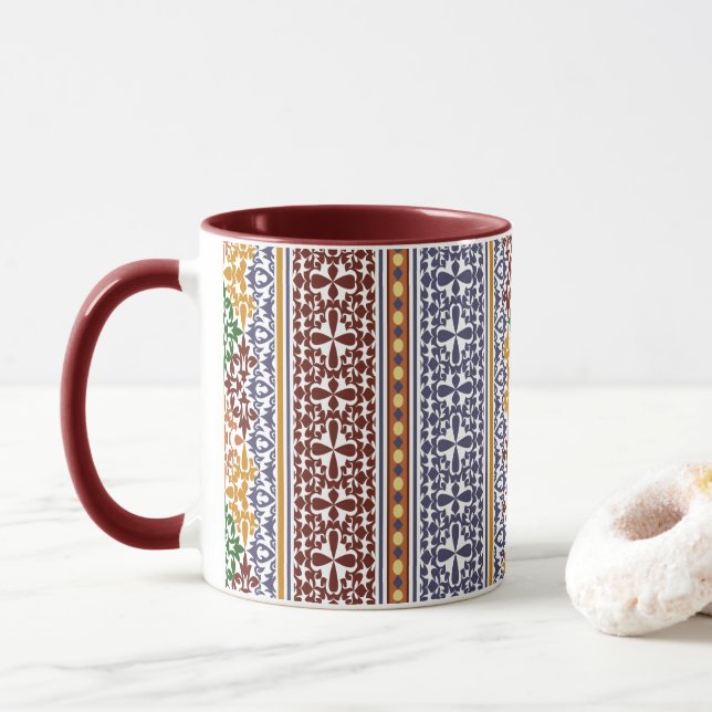 elegant ethnic pattern  mug (With Donut)