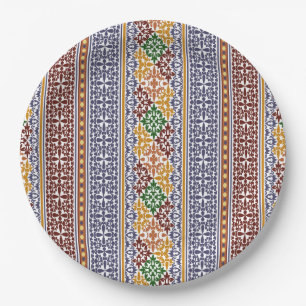 elegant ethnic pattern paper plate