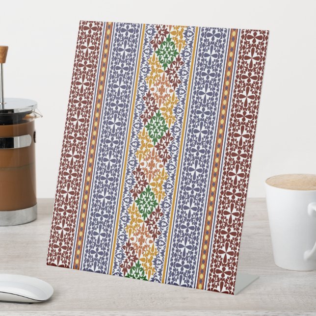 elegant ethnic pattern   pedestal sign (In SItu)
