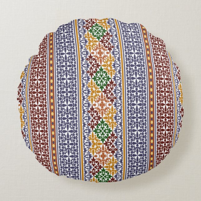 elegant ethnic pattern  round cushion (Front)