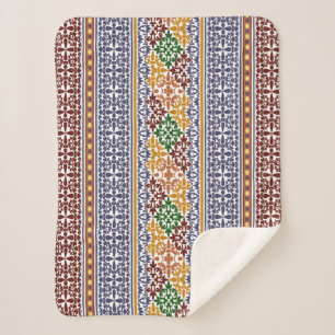 elegant ethnic pattern  sherpa blanket
