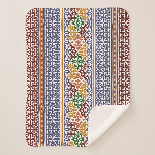 elegant ethnic pattern  sherpa blanket (Front)