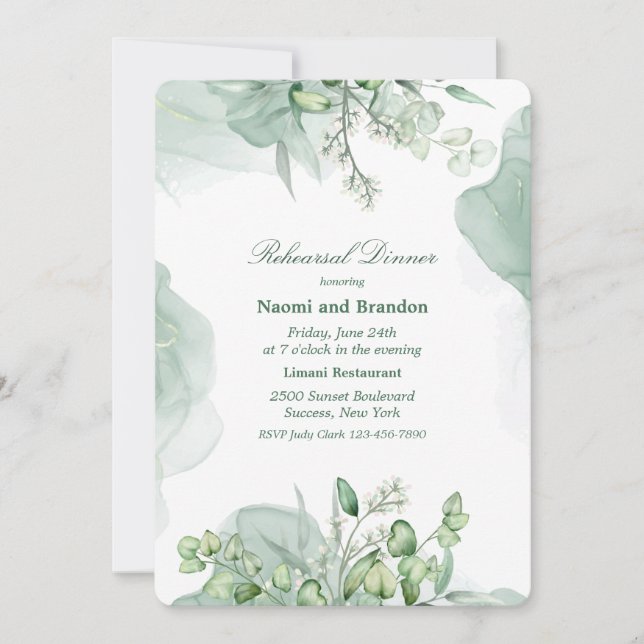 Elegant Eucalyptus 2 Invitation (Front)