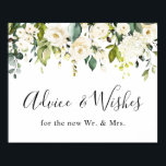 Elegant Eucalyptus Advice and Well Wishes Wedding  Poster<br><div class="desc">Watercolor Eucalyptus Cards and Gifts Wedding Sign. The default size is 8 x 10 inches,  you can change it to any size. For further customisation,  please click the "customise further" link and use our design tool to modify this template.  If you need help or matching items,  please contact me.</div>