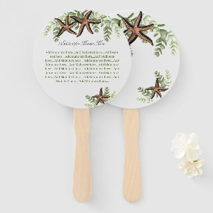Elegant Eucalyptus and Starfish Wedding fan