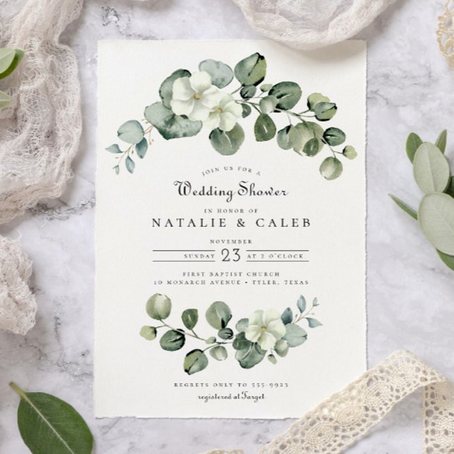 Elegant Eucalyptus Arch Greenery Wedding Shower Invitation (Creator Uploaded)