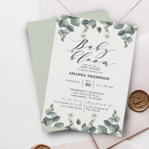 Elegant Eucalyptus Baby In Bloom Baby Shower Invitation