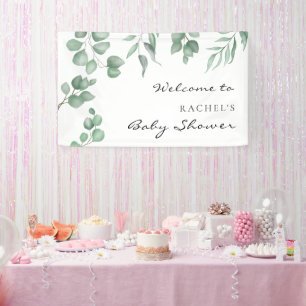 Elegant Eucalyptus Baby Shower Welcome Decor Banner