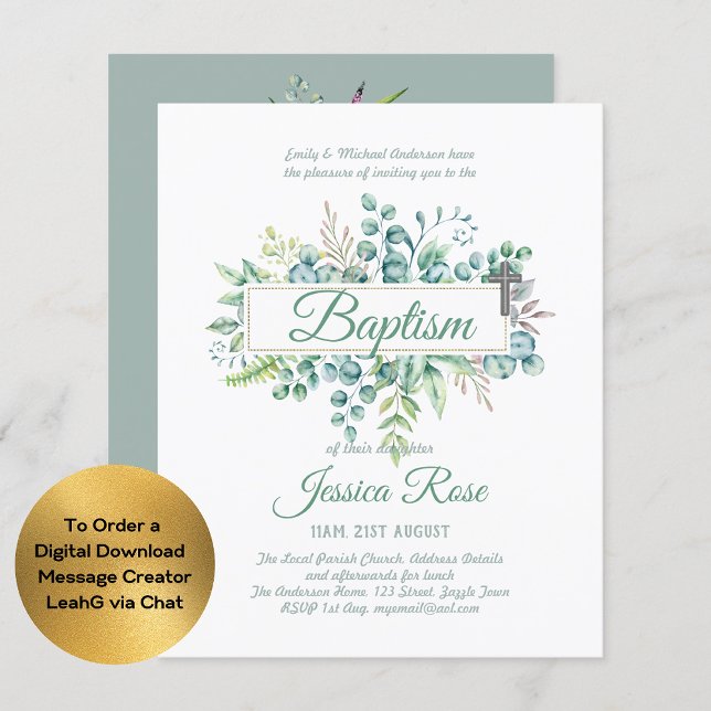 Elegant Eucalyptus Baptism Christening Greenery (Creator Uploaded)
