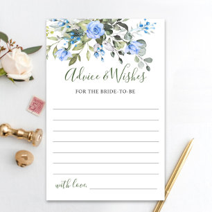 Elegant Eucalyptus Blue Roses Advice & Wishes Card