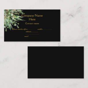 Elegant Eucalyptus Botanical Black Business Card