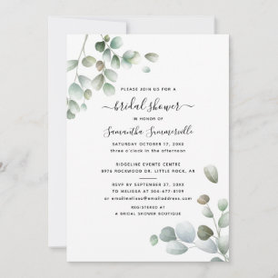 Elegant Eucalyptus Botanical Bridal Shower Invitation