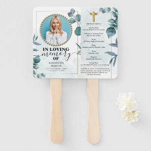 Elegant Eucalyptus Botanical Celebration of Life Hand Fan