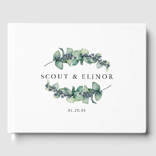 Elegant Eucalyptus Botanical Personalised Wedding Guest Book