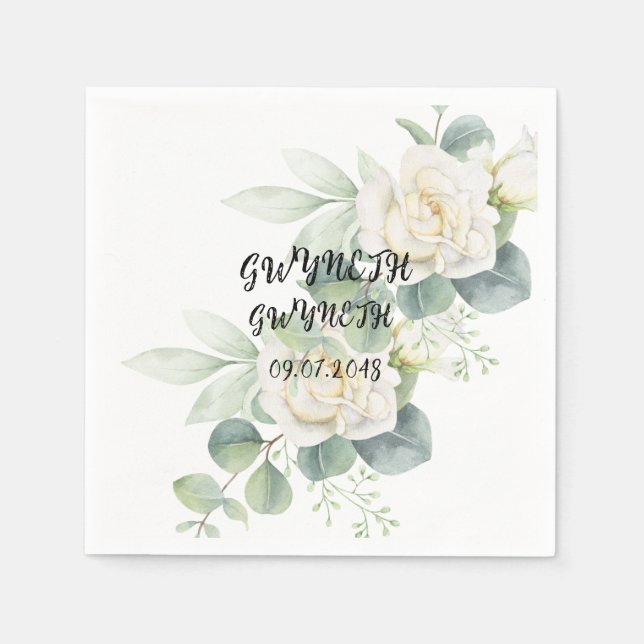 Elegant eucalyptus botanical photo Paper Napkin (Front)