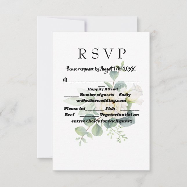 Elegant eucalyptus botanical photo Response Card (Front)