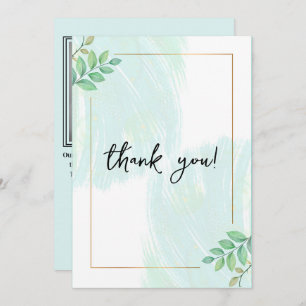 Elegant eucalyptus botanical photo wedding  thank you card
