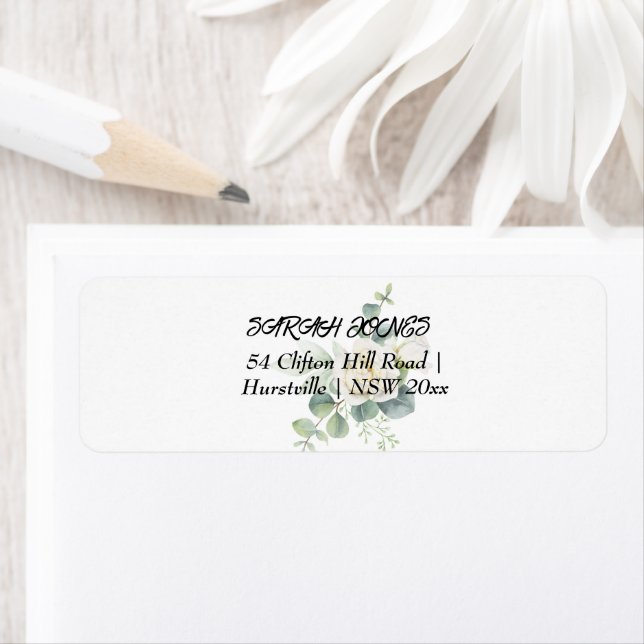 Elegant eucalyptus botanical Return Address Label (Insitu)