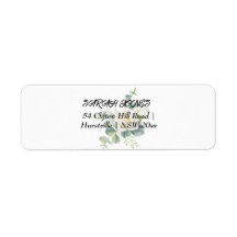 Elegant eucalyptus botanical Return Address Label