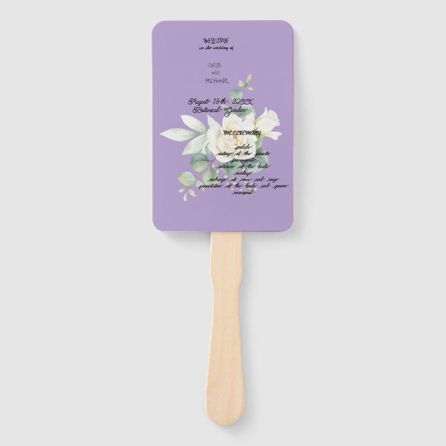 Elegant eucalyptus botanical Summer Wedding Hand Fan (Front)