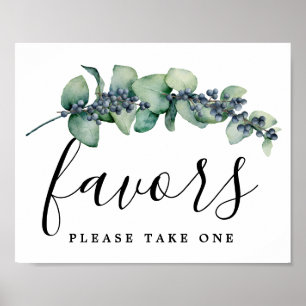 Elegant Eucalyptus Botanical Wedding Favour Sign