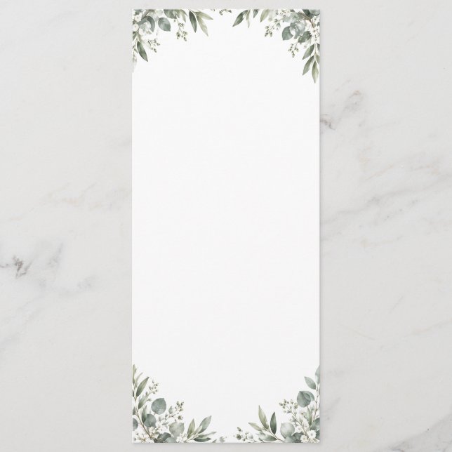Elegant Eucalyptus Botanical Wedding Program Programme (Front)