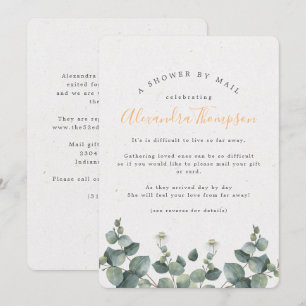 Elegant Eucalyptus Bridal Shower By Mail Invitation