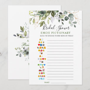 Elegant Eucalyptus Bridal Shower Game Card