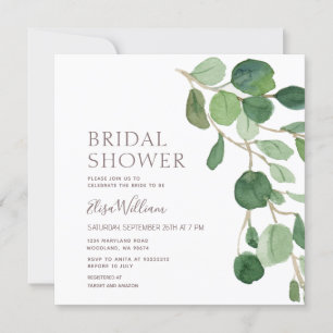 Elegant Eucalyptus Bridal Shower  Invitation