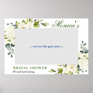 Elegant Eucalyptus Bridal Shower Photo Prop Frame Poster
