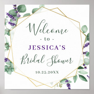 Elegant Eucalyptus BRIDAL SHOWER Welcome Sign