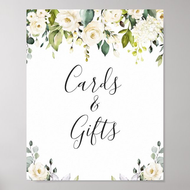 Elegant Eucalyptus Cards and Gifts Wedding Sign (Front)