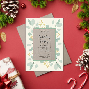 Elegant Eucalyptus Christmas Holiday Acrylic Invitations