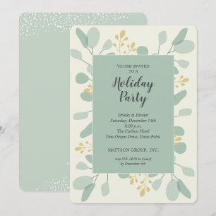 Elegant Eucalyptus Christmas Holiday Invitations