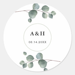 Elegant Eucalyptus Classic Round Sticker