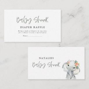 elegant eucalyptus cute baby shower diaper raffle card