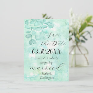 Elegant Eucalyptus Design in Soft Greens Save The Date