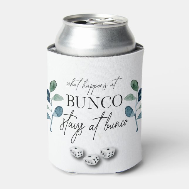 Elegant Eucalyptus Dice Bunco  Can Cooler (Can Front)