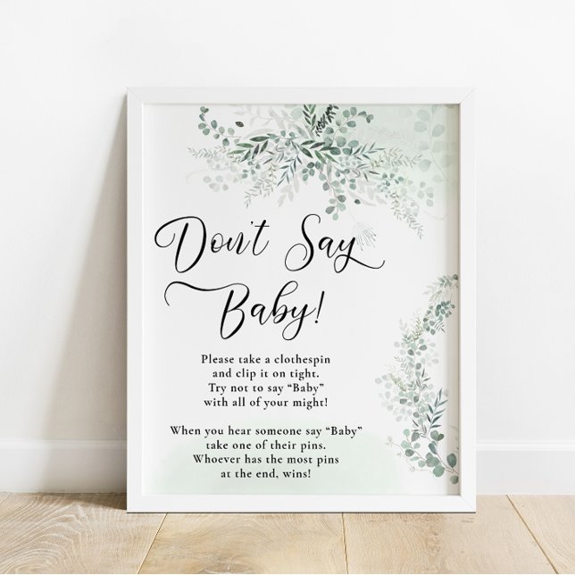Elegant Eucalyptus Don't Say Baby Poster (Creator Uploaded)