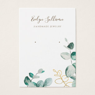 Elegant eucalyptus earring display card