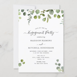 Elegant Eucalyptus Engagement Party Invitation