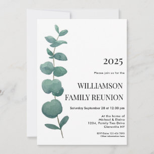 Elegant Eucalyptus Family Reunion Invitation