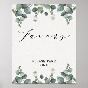 Elegant Eucalyptus Favors Sign