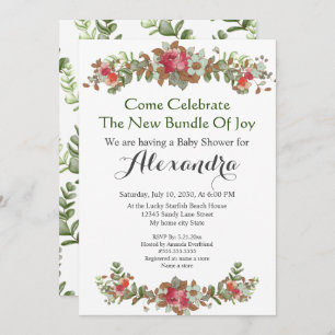 Elegant Eucalyptus Floral Baby Shower invitation