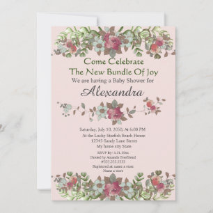 Elegant Eucalyptus Floral Blush Pink