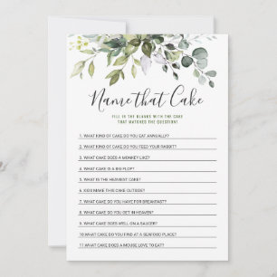 Elegant Eucalyptus Floral Bridal Shower Game Card