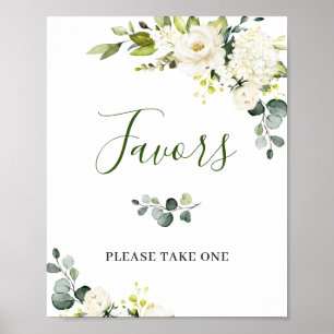 Elegant Eucalyptus Floral Favours Wedding Sign