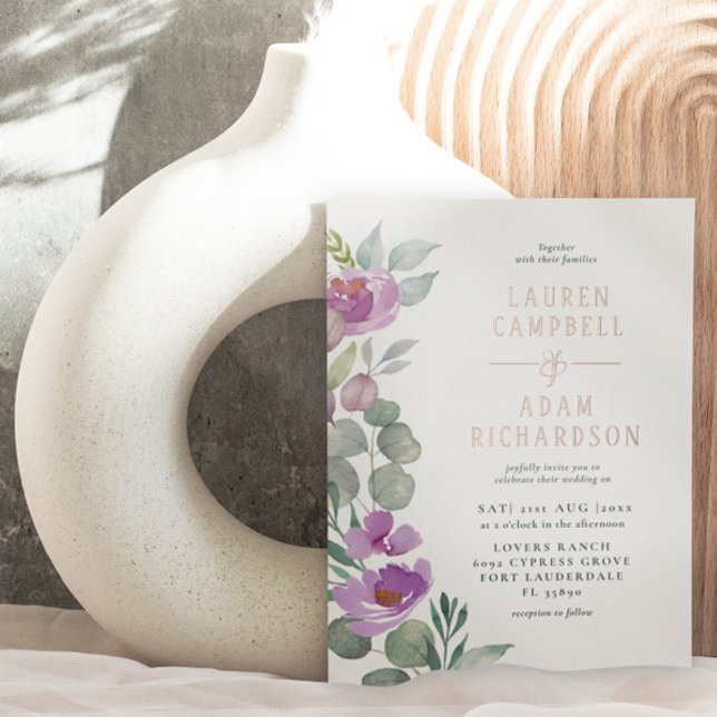 Elegant Eucalyptus floral Pink Rose Gold Wedding (Creator Uploaded)