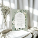 Elegant Eucalyptus Floral Sage Green Wedding Invitation<br><div class="desc">Elegant watercolor eucalyptus floral arch wedding invitation.</div>