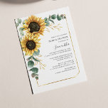 Elegant Eucalyptus Floral Sunflower Bridal Shower Invitation<br><div class="desc">Create a modern Sunflower Floral Bridal Shower invitation card with this cute template featuring beautiful rustic floral bouquet with modern simple typography. TIP: Matching wedding suite cards like RSVP, wedding programs, banners, tapestry, gift tags, signs, and other wedding keepsakes and goodies are available in the collection below featuring this design....</div>